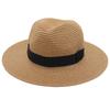 Spring and Summer Selling Straw Hat Square Black Ribbon Hat for Men and Women Jazz Hat Panamahat