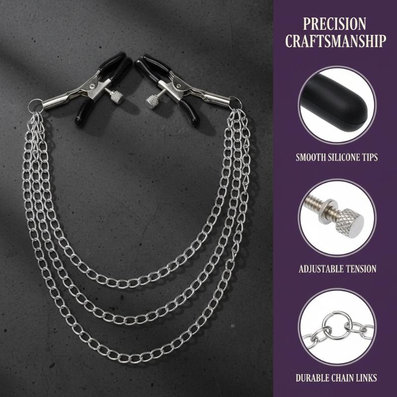 For Couples Metal Chain Nipple Milk Clips Breast Massage Clamps Adult Flirting Teasing Erotic Gadgets Bdsm Slave Sex Toys