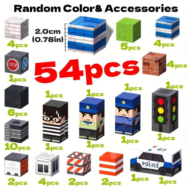 Магнитные блоки 100 шт. Магнитные строительные блоки Магнитные блоки Дорога с треком Строительная техника STEM Конструкторы