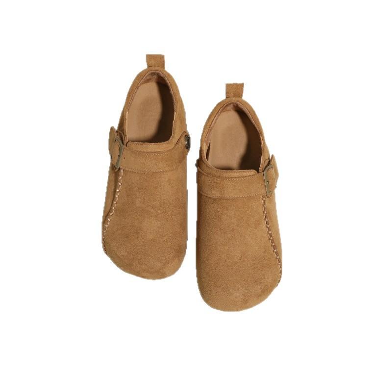 Stepping On Shit Feeling Retro Birkenstocks Women's Autumn and Winter 2025 New One-pedal Lazy Shoes Casual British Style Single Shoes