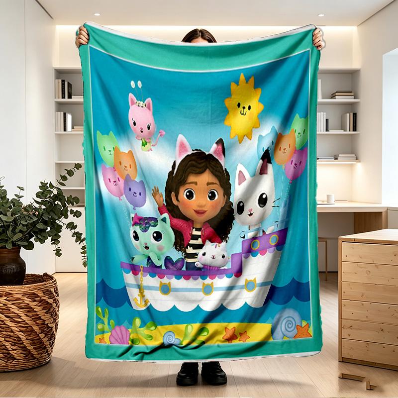 Gabby's Dollhouse Print Blanket - Soft & Comfortable, for Bedroom, Travel, Sofa, Home Decoration - Birthday Christmas Gift for Friend