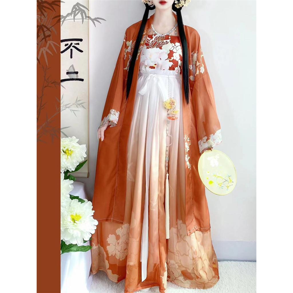Women's Tang Dynasty Style Hanfu, Printed Hezi Skirt One-Piece Outfit, Traditional Chinese Daily Wear Costume