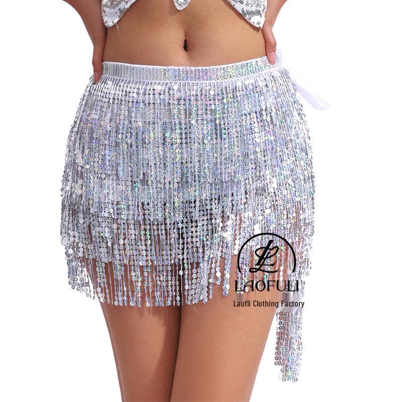 Bohemian Sequin Tassel Hip Scarf for Halloween Belly Dance Performance
