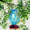 T02C!Garden Hummingbird Feeder For Outdoors 1 Pack, Hand Blown Glass Bundle Ocean Mermaid And Blue