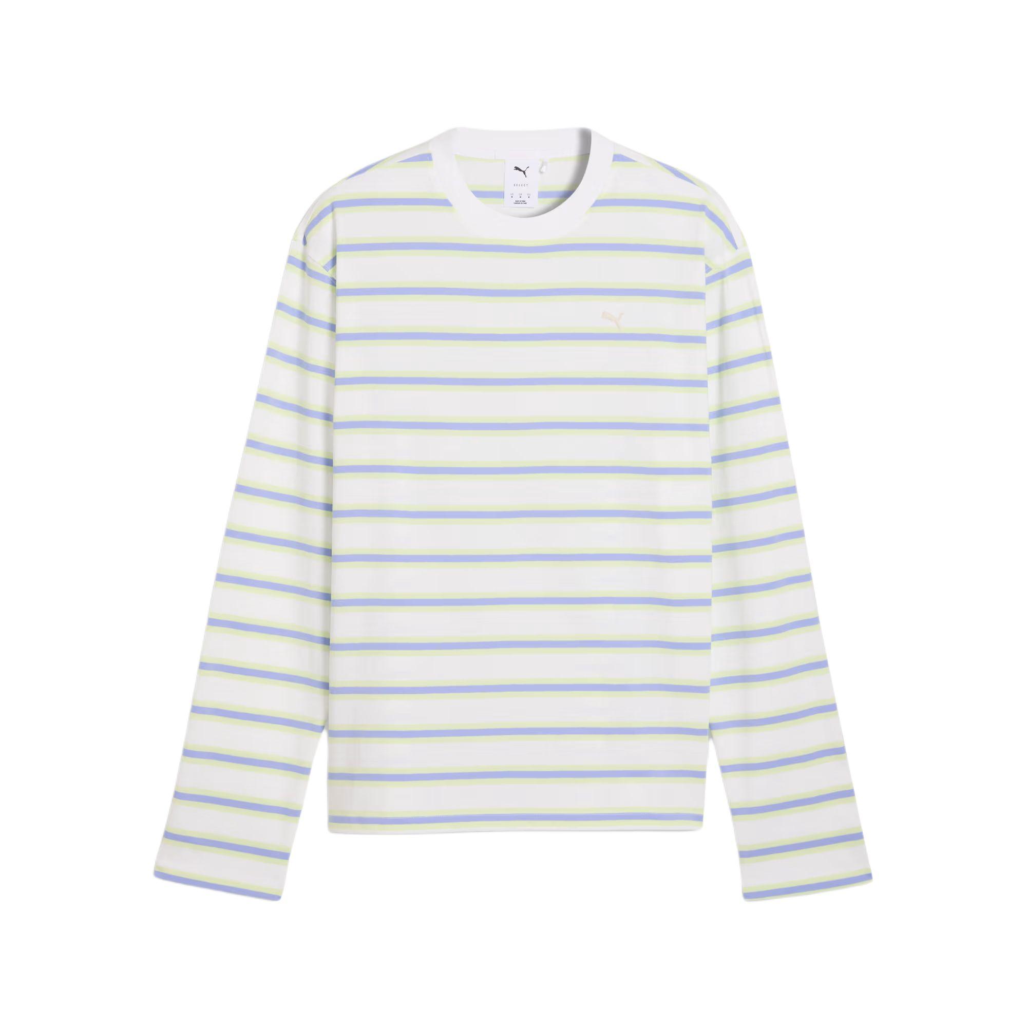 Puma Select Essentials Полосатая футболка с длинным рукавом Мужские топы 63473102 S