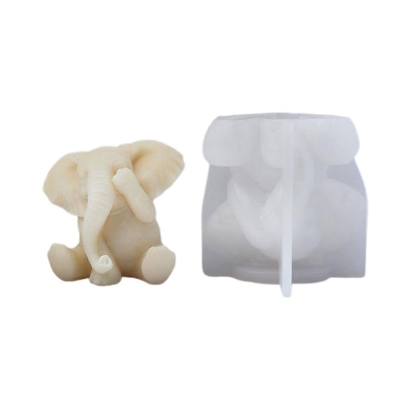 

Silicone 3D Elephants Candle Molds Soap Resin Mould DIY Animal Aromatherapy Candle Mold Hand Craft for Home Party-Decor