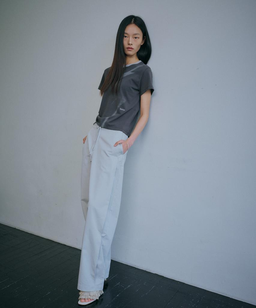 Baegsi Strap Side Tuck Pants, Light Gray