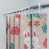 Xmas Gift Box Cartoon Bunny Shower Curtain Decoration For Bathroom Bath Mat Set Christmas Ornament Wall Sticker Home Decor In Ho