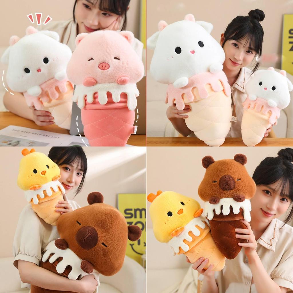 Adorable Cartoon Ice Cream Plush Toy Featuring Cute Capybara Pig Design For Kids