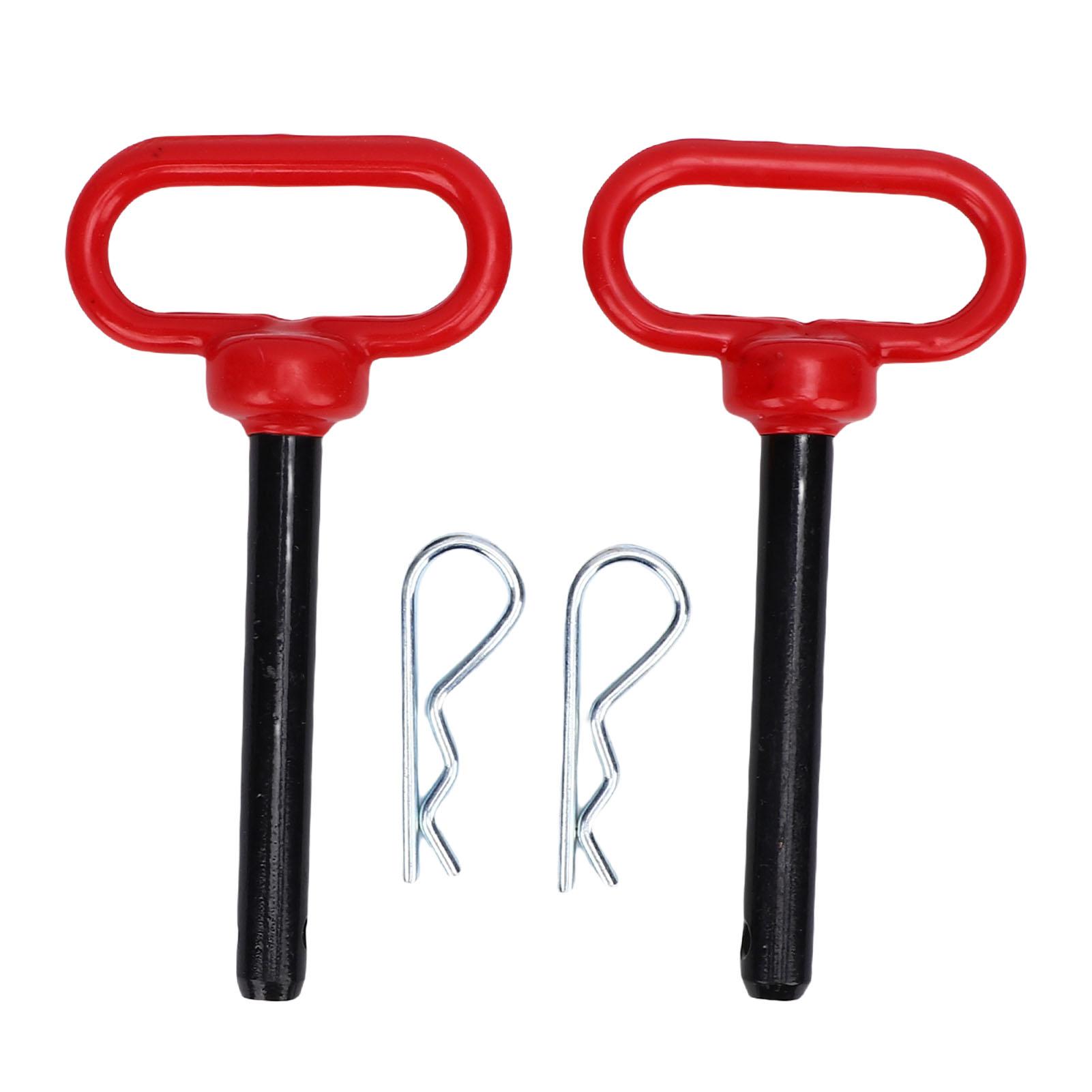 

2PCS Trailer Hitch Pin and Clip Rubber Coated Red Handle Pin Heavy Duty Trailer Gate Pin for Tractors Towing Mower Golf Cart ATV красный