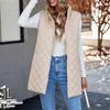 Women S Solid Color Hooded Vest With Zipper Pockets Winter Warm