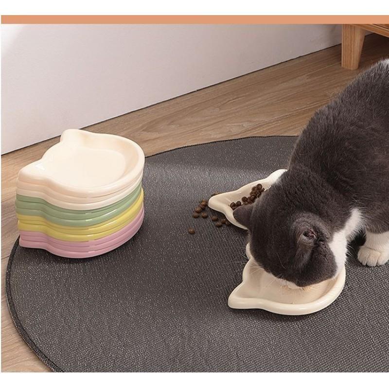 Plastic Pet Food Bowl Cats Cat Feeding Dish Freeze-Dried Canned Prevent Black Chin Modern Style Durable