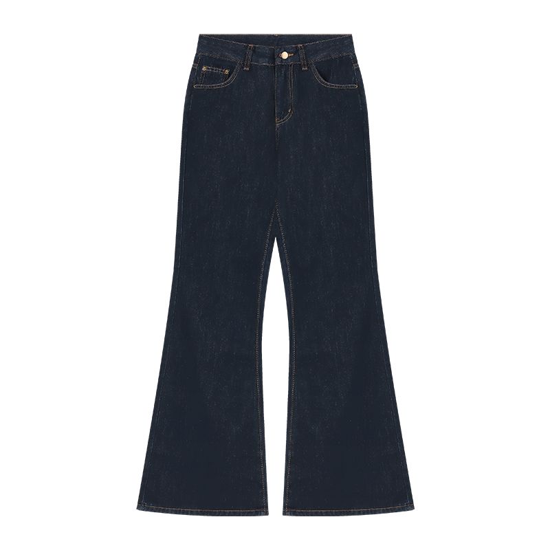 American Retro Dark Blue Denim Women's 2025 Autumn New Arrival Easiest for Match Mop Pants Loose Loose Pants Long Pants