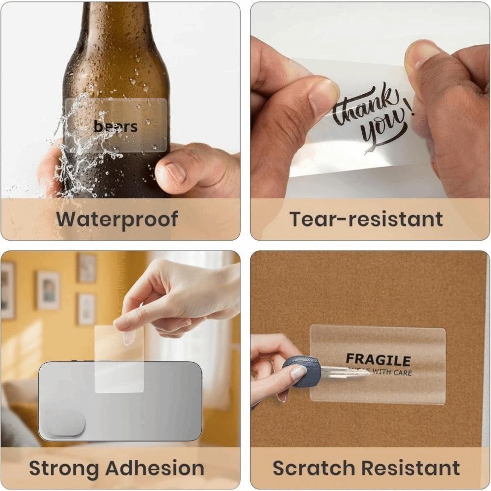 230Pcs DIY Self-Adhesive Label Square/Round Thermal Printing Paper Blank Label Sticker  Classroom
