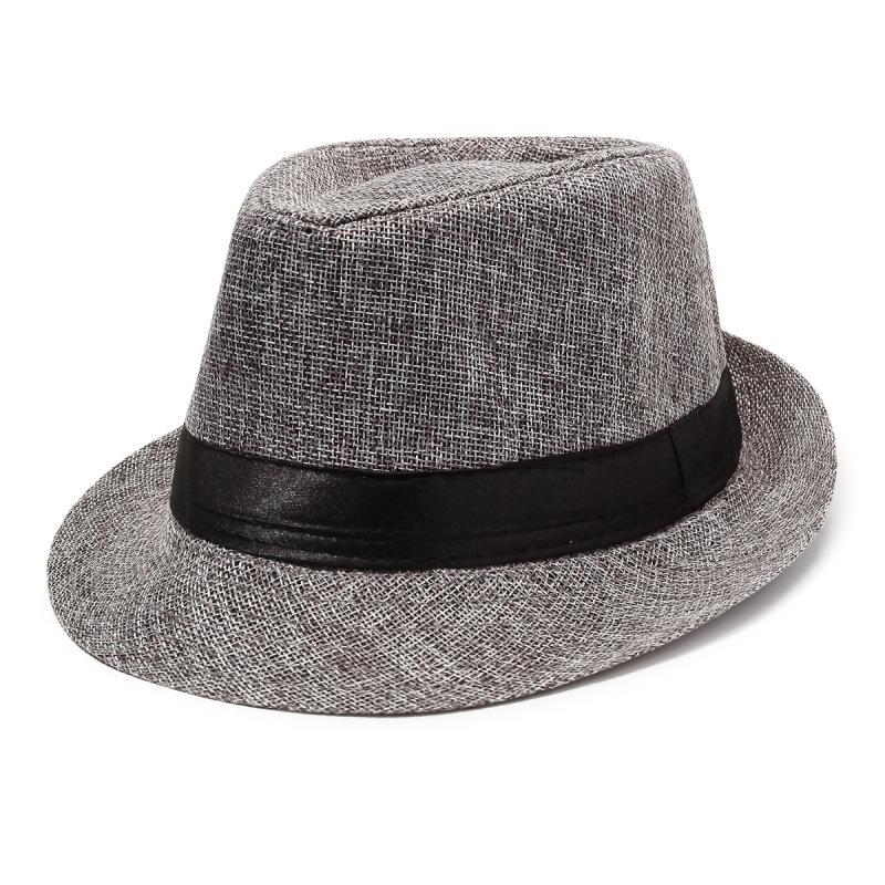 Men's Cotton Linen Fedora: Breathable Sun Protection Hat for Outdoor Activities