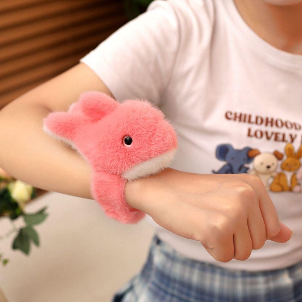 Dolphin Penguin Doll Clap Circle Stuffed Animal Stuffed Slap Snap Plush Hand Circle  Plush Bracelet