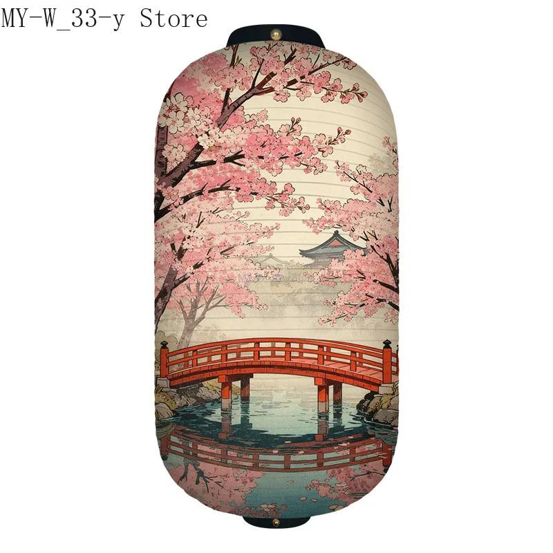 25x50cm Japanese-style Cherry Blossoms Cloth Lantern Ukiyo-e Traditional Printed Lantern Izakaya Cuisine Wedding Party Decor