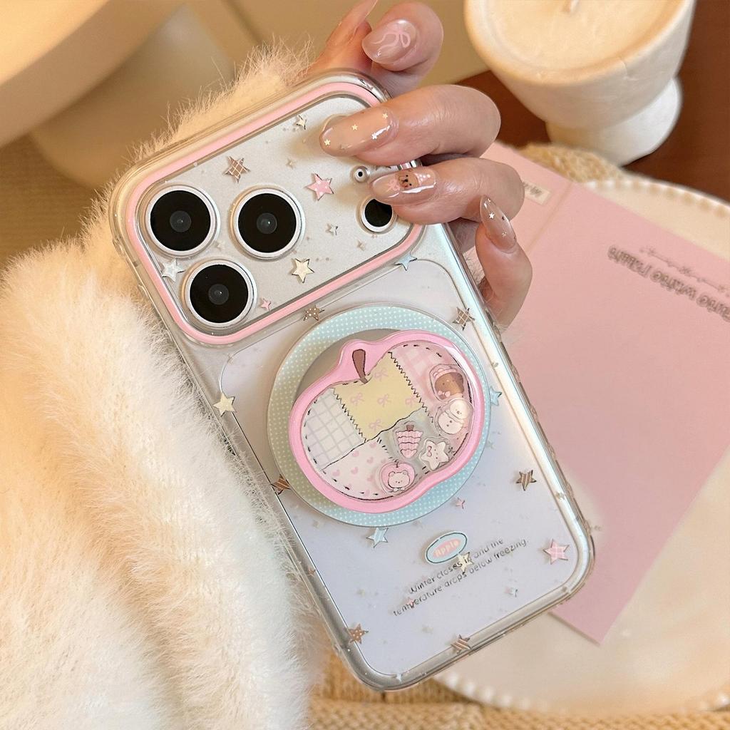 Creative Apple Magnetic Phone Case Compatible with iPhone 16, iPhone 17, and iPhone 17 Pro Max