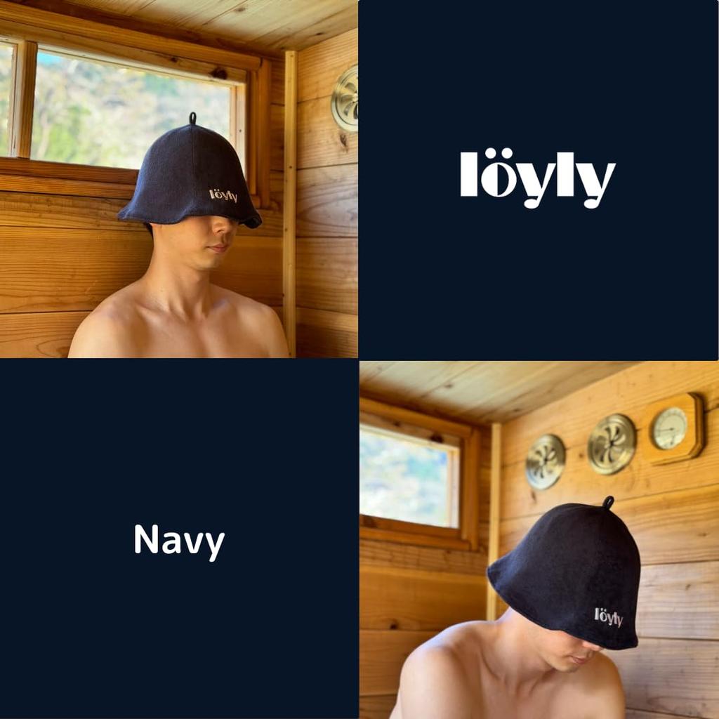Loyly Sauna Prosop Dublu Sauna Sauna Loyly [loyly] Pălărie, bărbați, femei, țesătură, stratificat, lavabil, bunuri, pălărie, drăguț, elegant, (Navy)