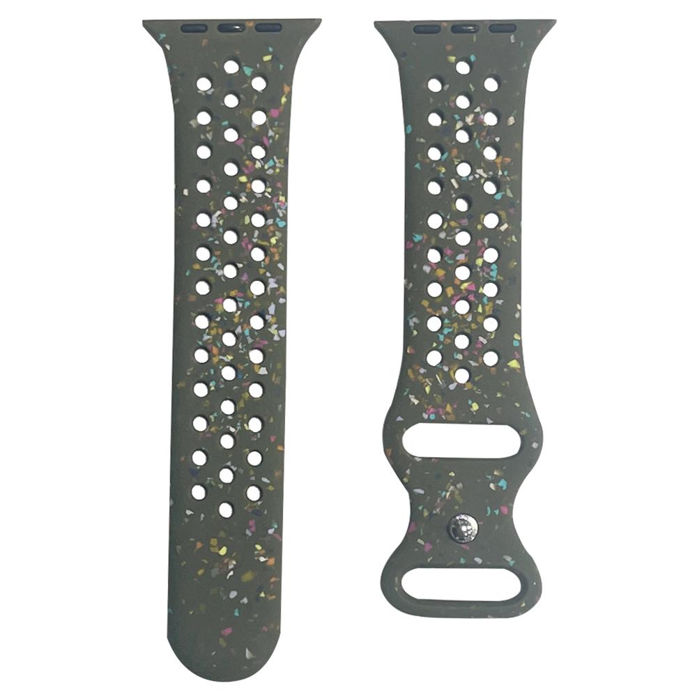 

Silicone Band for Apple Watch Series 10 46mm/Ultra 2 Ultra 49mm/Series 9 8 7 45mm/6 5 4 SE (2023) SE (2022) SE 44mm/3 2 1 42mm Pattern Watch Strap Green