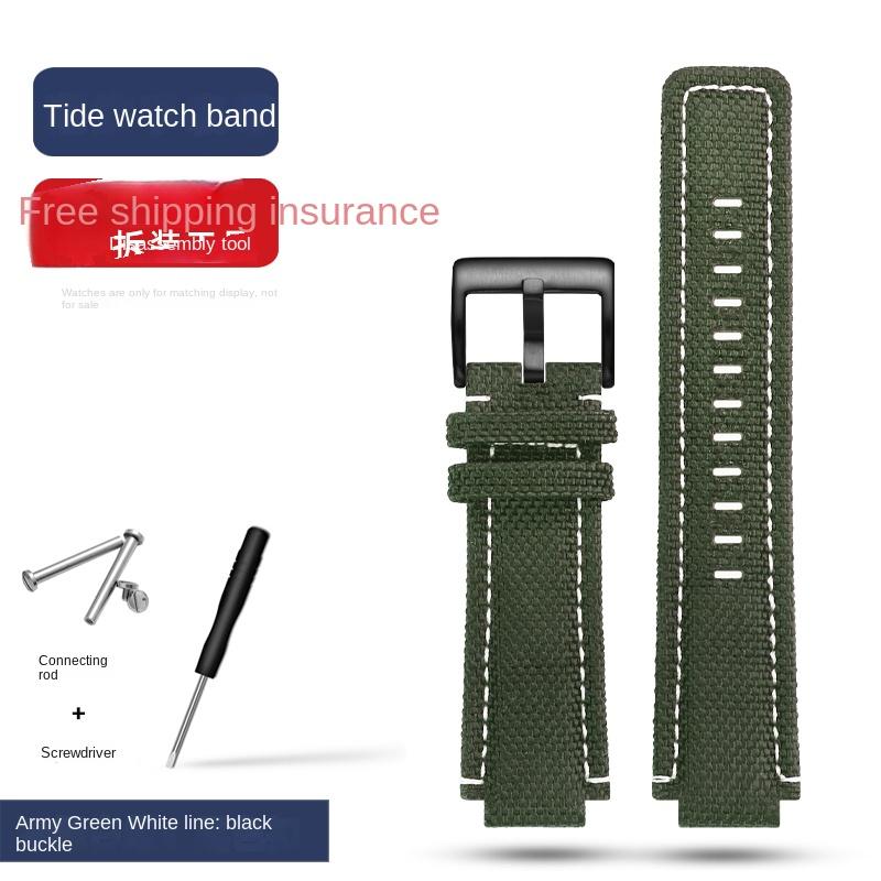For TIMEX Tidal T2N721 T2N720 T2n739 TW2T76500 TW2T76300 TW2T76500 Canvas Watch Strap Black Army green Blue  Nylon Watchband 16m