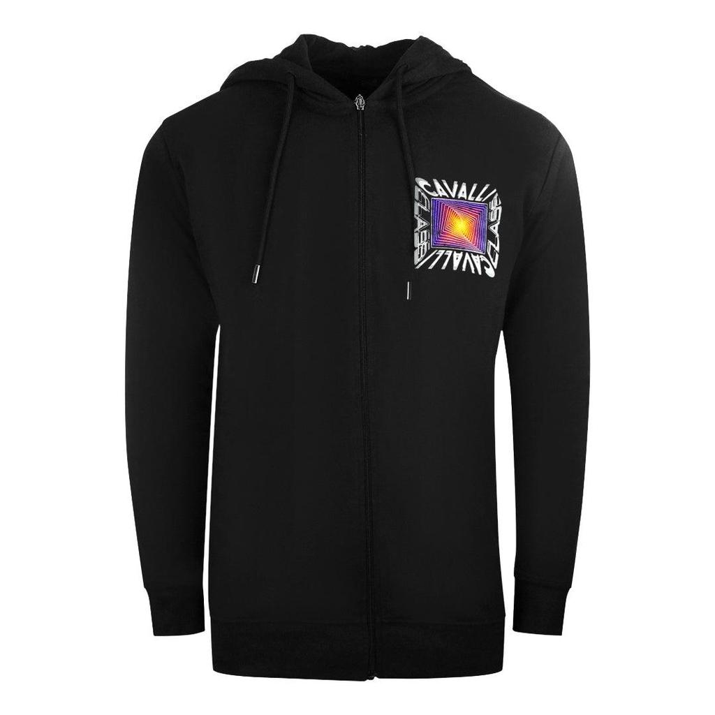 Cavalli Class Mens Asymmetric Box Full Zip Hoodie