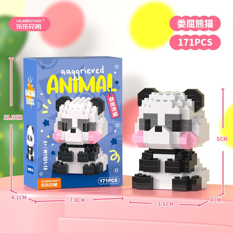 Mit Box Kleintier-Serie Bausteine, niedliche Formen, kreative Schreibtischdekorationen, Puzzlespielzeug Geburtstagsgeschenke für Jungen Mädchen