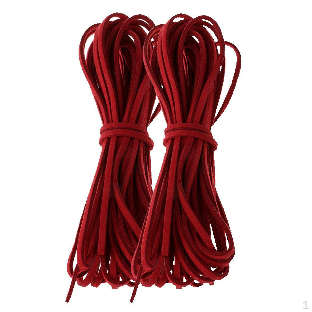 2 pieces 2mm Wide PU Leather Cord String for Jewelry Making Craft DIY 5M 15Colors Choose