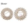 Luxury Jewelry Accessories Hollow Rhinestone Ring Brooch Pin, Bling Circle Lapel Pin Decorative with Faux Pearl, Men Women Clothing