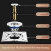 Shower Floor Drain Square Filter Toilet Floor Drain Poppet Seal Cover Sewer Pipe Odour Control Universal Push-Pedal