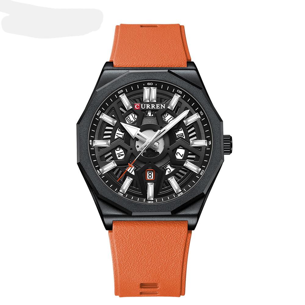 CURREN 8437 Luxury  Fashion Casual Design Quartz Watch Luminous Hands Silicone Strap Wristwatches for Men s Montre Relojes Homme CURREN 8437