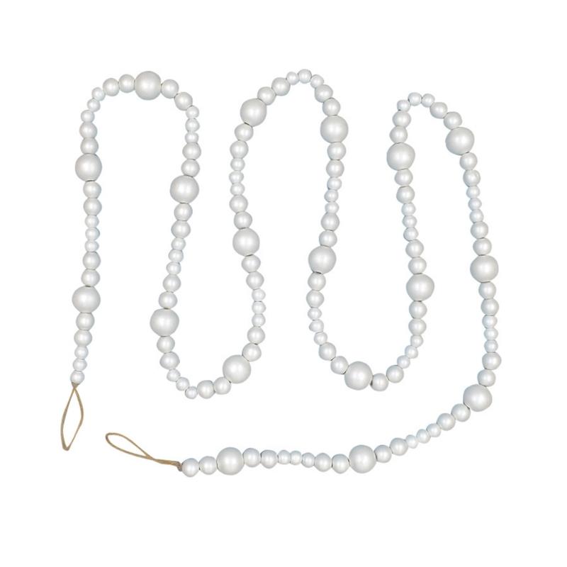 

Christmas Wood Beads Chain Strand 7 Feet Long Handmade Beads Chain with Strong Rope Home Decoration 1