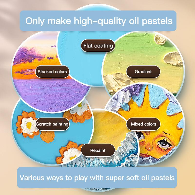 Artist Soft Oil Pastel Set 16/24/36/48 Colors Beginners Painting Drawing Student Graffiti Art Crayons Washable Oil Paint Sticks