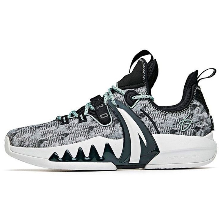 ANTA Men Professional Basketball Shoes Grey Black White Mint Green 112121103-2 40