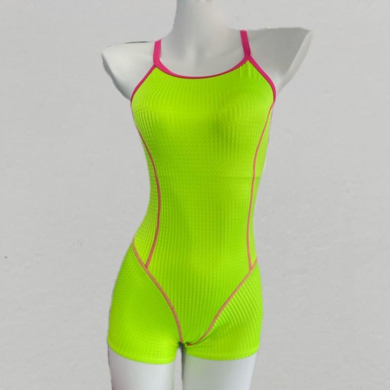 

Fluorescent Green Racing Swimsuit Women s High-end Beautiful Slimming Straight Angle One-piece Chest Pad 2XL фарби люмінесцентні зелений колір