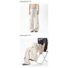Vintage Puppy Embroidery Loose Wide Leg Double Waist Casual Fleece Long Pants For Men