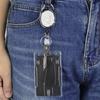 1pc Sparkle Retractable Crystal ID Name BadgeHolderBling Work Card Badge Reel,Fashion Rhinestone Badge Car Bag Keychain