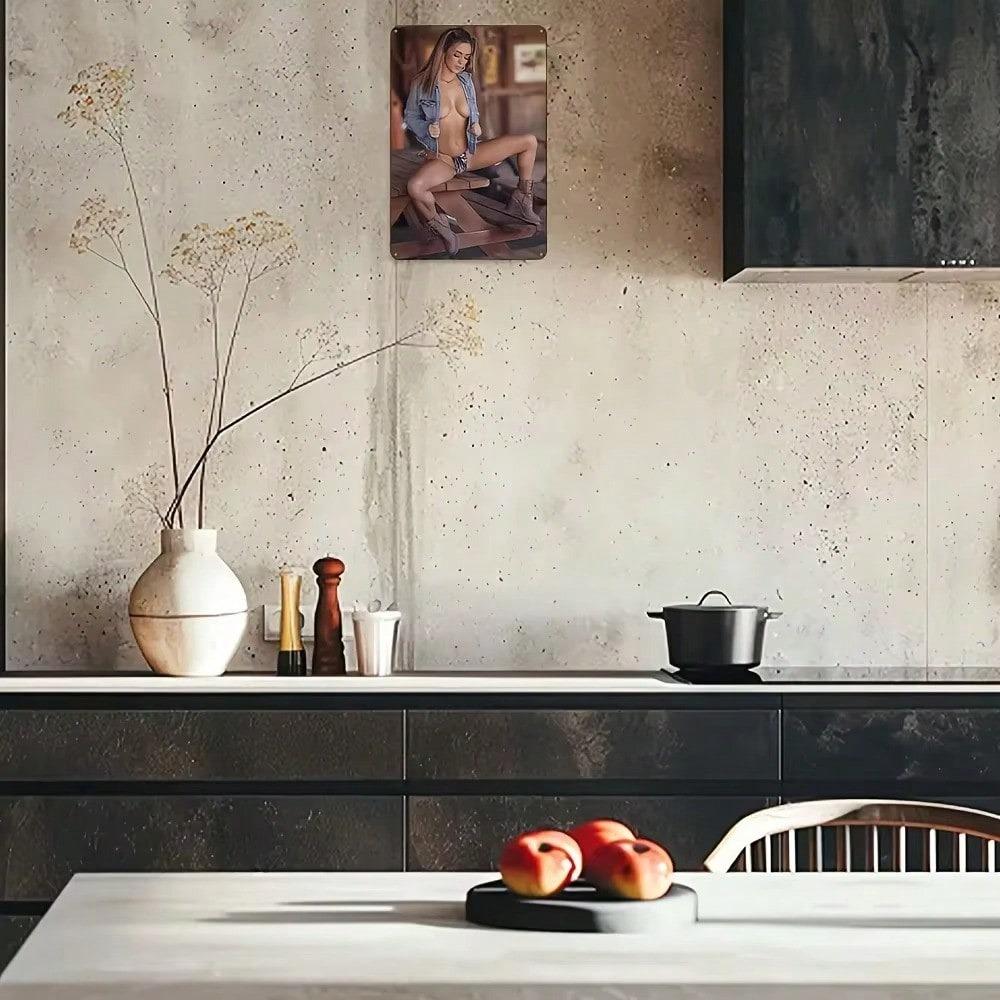 Cowboy Girl Metal Wall Art Decor for Home Kitchen Bedroom Party Bar