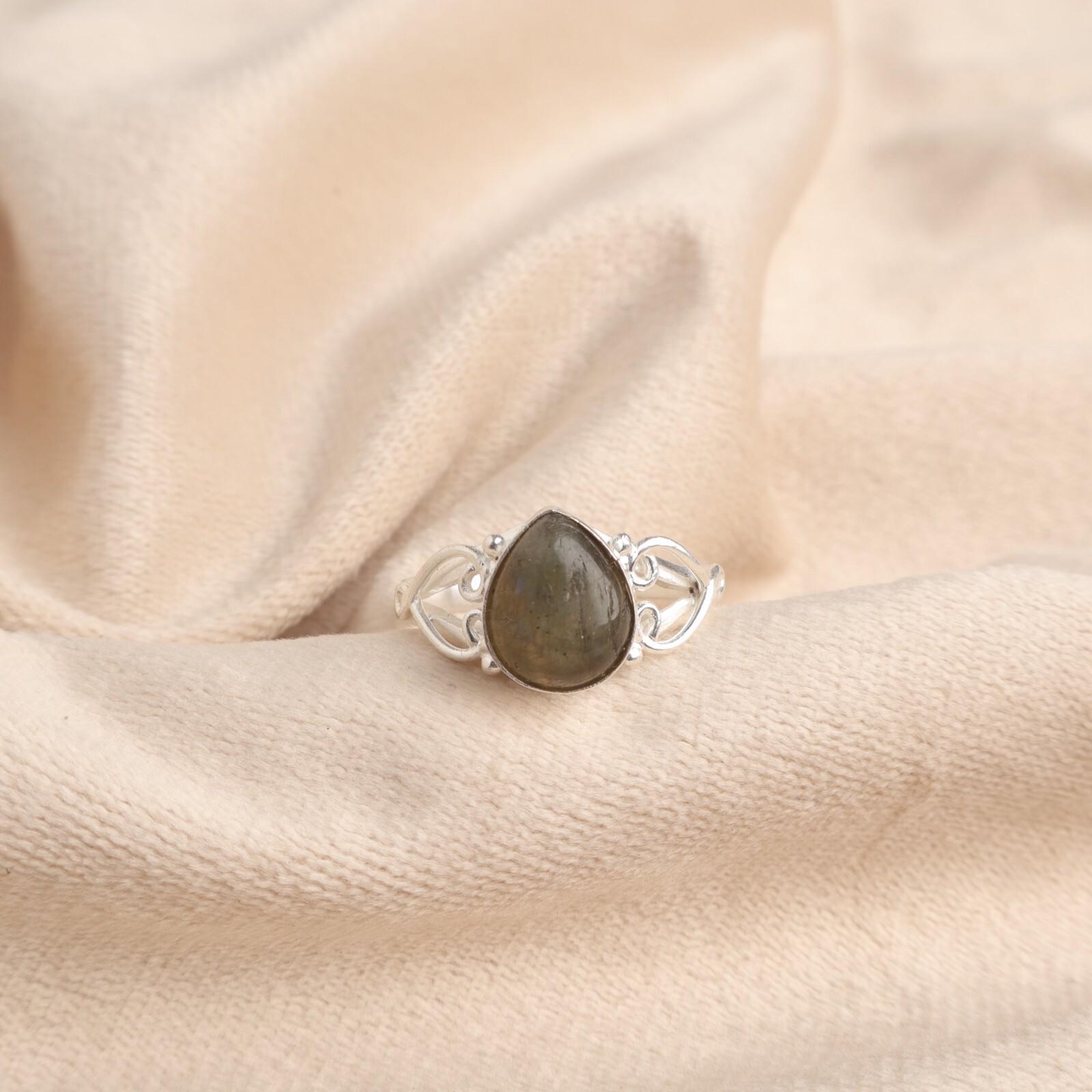 

Натуральный лабрадорит, драгоценный камень, штампованное серебро 925 пробы, модное ювелирное кольцо для нее RR-46-32 8