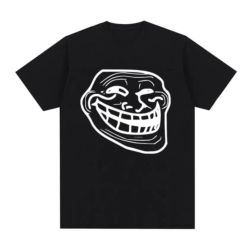 

Short Sleeve Cotton Tshirts for Unisex and Women Funny Memes Retro Fashion Troll Face Angry Unisex Harajuku Streetwear 4XL