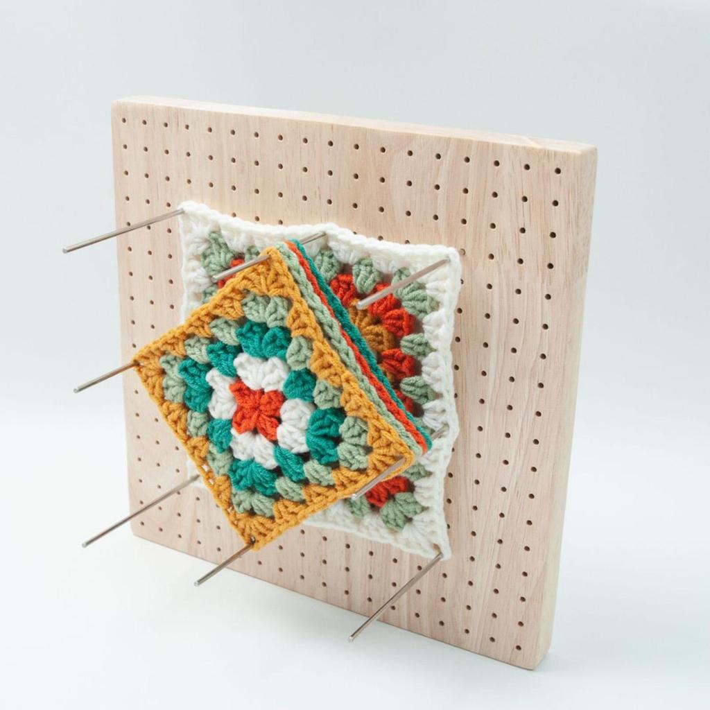 Набор деревянных досок для блокирования, декоративный вязаный коврик ручной работы, квадратный сплошной блок для мясников, держатель крючка, блокировщик для вязания крючком для начинающих