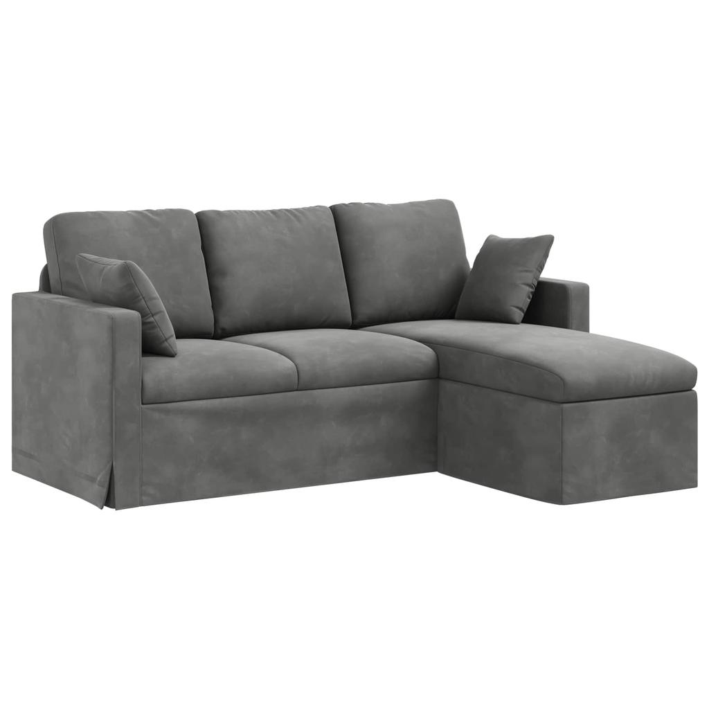 Sofa Dark Grey 178 X 134 X 80 Cm Velvet