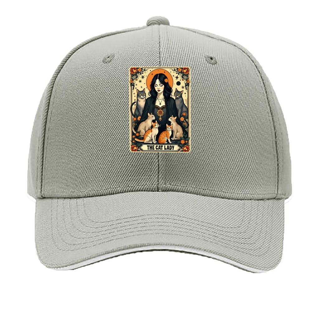 The Cat Lady Tarot Card Gothic Witchy Cats Sandwich Baseball Cap Unisex Women Sun Cap Outdoor Workouts Hat