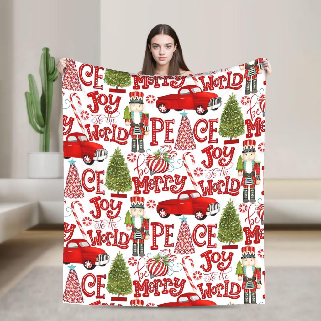 Christmas Blanket Warm Soft Street Trend Plush Bedding Throws For Outdoor Picnic Flannel Bedspread Bed Cover