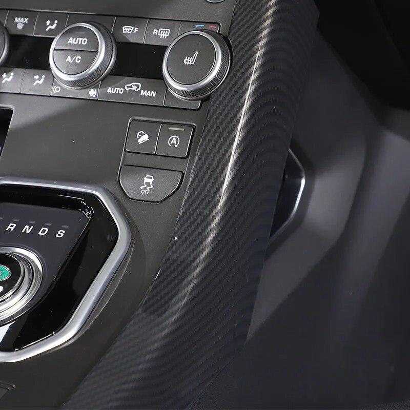 For Land Rover Range Rover Evoque 2012-2018 ABS Carbon fiber/Silver Car Center Control Side Trim Strip Sticker Car Accessories
