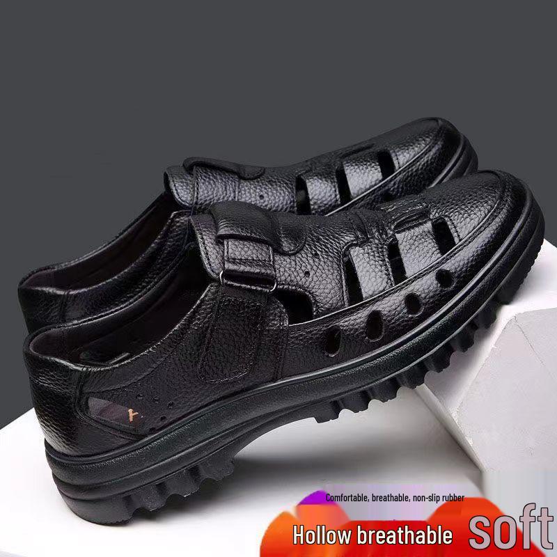 Men's Casual Summer Breathable Pointed Toe British Sandals for Weddings/Grooms