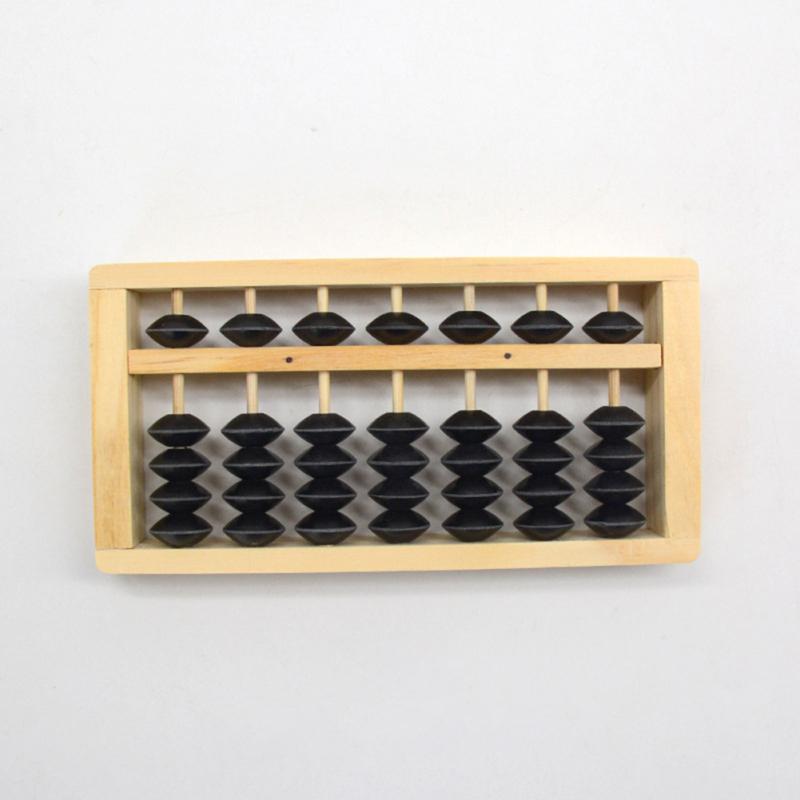 7 Column 5-bead Wooden Abacus For Children Small Lightweight Math Arithmetic Calculating Tool For