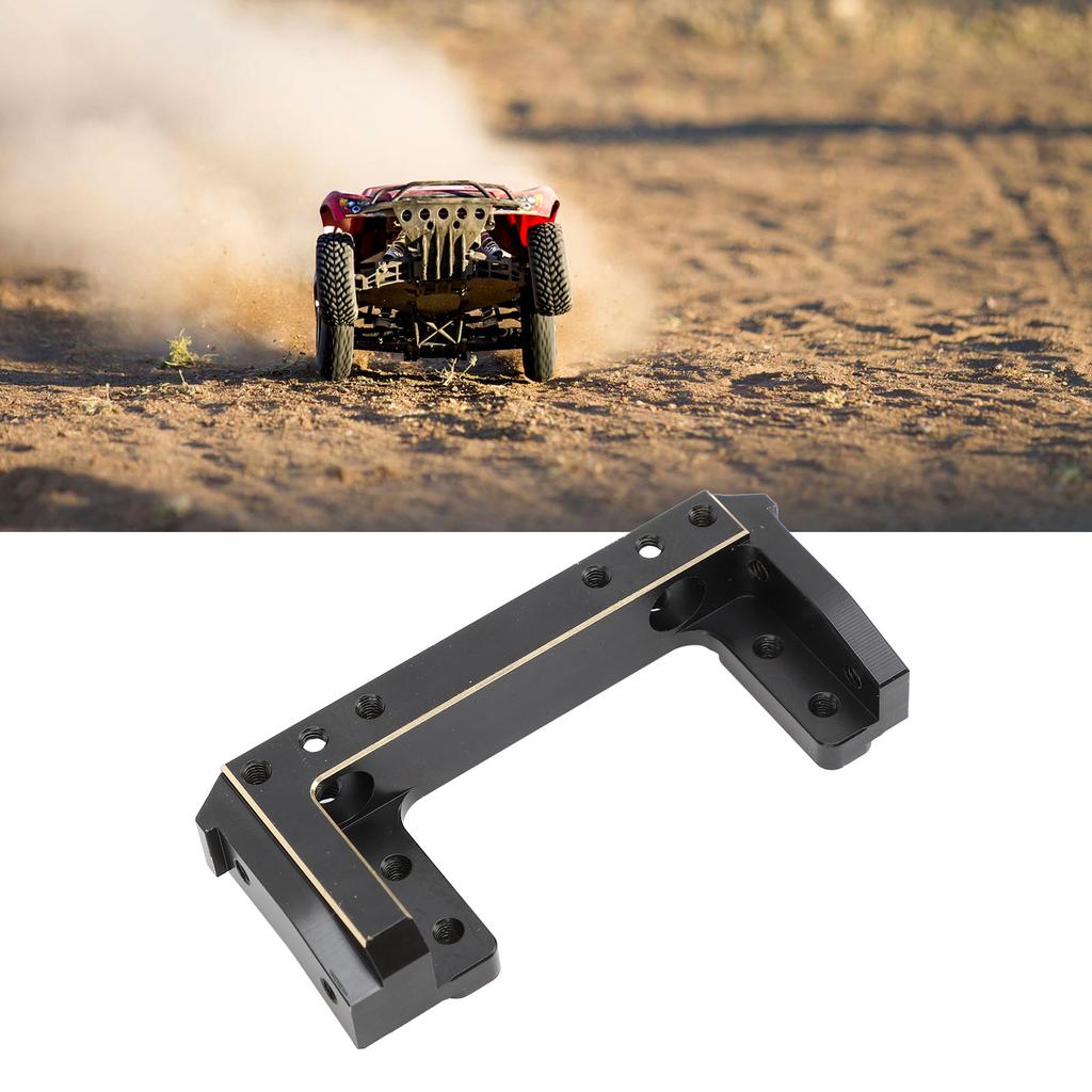 RC Front Bumper Mount Brass Front Bumper Servo Mounting Bracket Stand for SCX10 II RC Crawler Cars Black