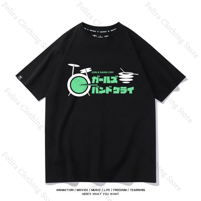 

Anime GIRLS BAND CRY Series Printing Summer Tops Short Sleeve Tee Daily Clothing for Unisex Women Casual Womens Tshirts XXXL