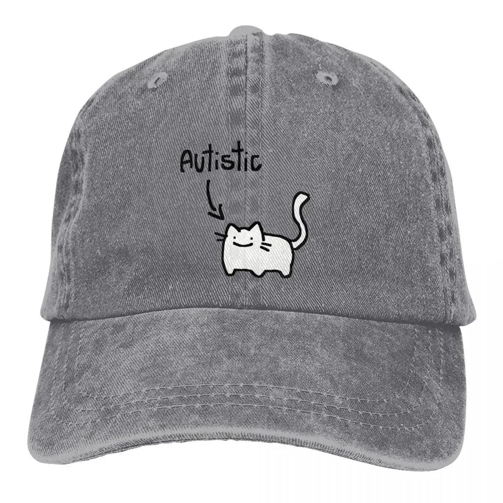 Pure Color Dad Hats Autistic Cat Women's Hat Sun Visor Baseball Caps Animal Peaked Cap